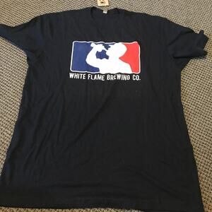 White Flame Brewing Logo Tee Shirt NWT
